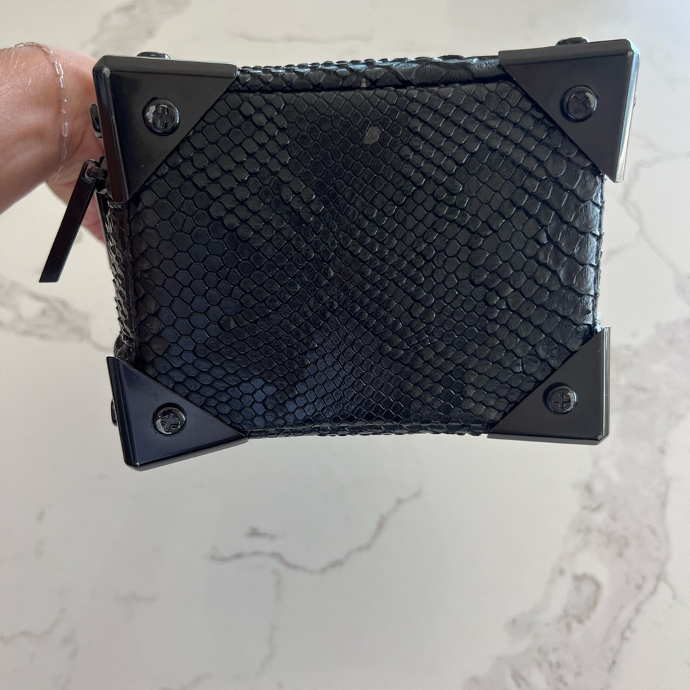 Faux Snake Structured Handbag - image 5